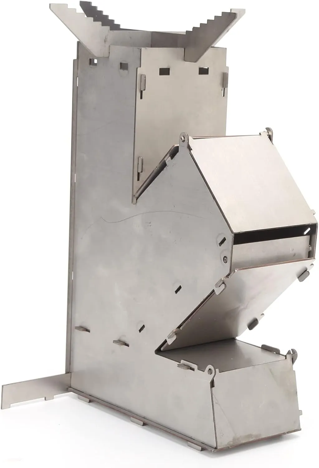 Rocket Stove Rocket Stove for Cooking, Portable Stainless Steel Rocket Stove for Backpacking - Resistant and Convenient Detachable Mini Wood Stove