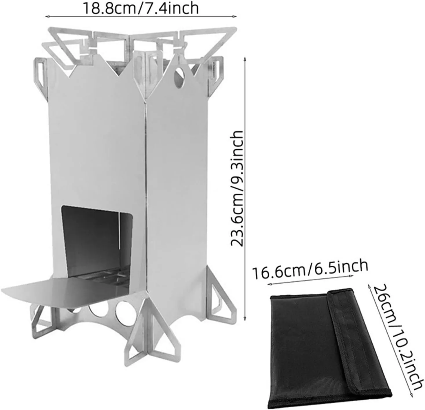 Rocket Stove Wood Burning Stove Premium Camping Stove for Backpacking, Hiking, RV and Survival - Barrel Stove Kit