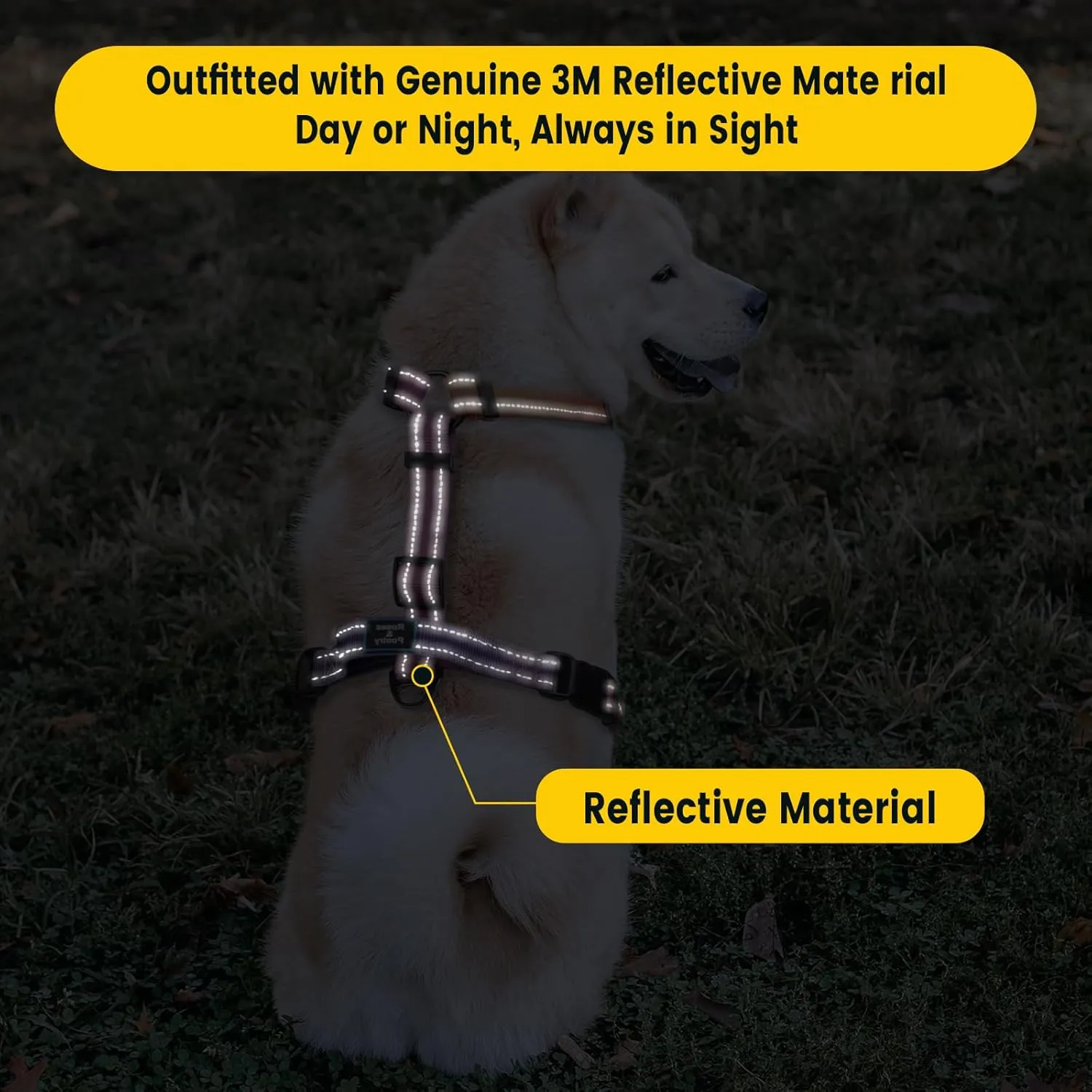 Roses&Poetry Dog Harness with Leash, No Pull Adjustable Harness Leash, Reflective Dog Halter Harnesses Comfort Padded Handle, Pet Walking Harness for Medium Dogs（Mistyrose-M）