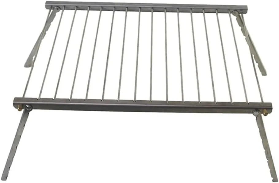 Round Tube Barbecue Grill, Foldable Mini BBQ Stand for Outdoor Cooking, Hiking, Beach, Camping, Stainless Steel & Aluminum Alloy