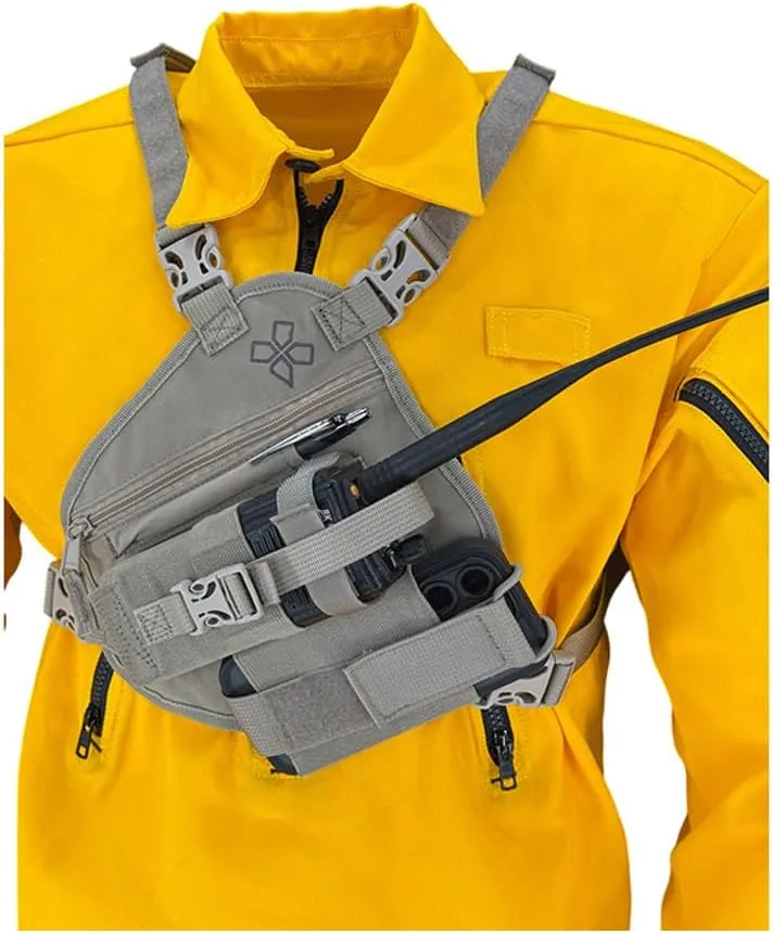 RP-1 Scout Radio Chest Harness for 2 Way Radio & Electronics | Search and Rescue, Ski Patrol, Emergency Response - Desert Tan