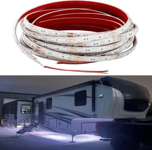 Rv Underglow Led Light Kit, Underbody Accent Lighting for Camper Motorhome Travel Trailer Concession Stands Food Trucks, Rv Led Light Strip, Rv Awning Lighs, 5m(16.4ft), Dc 12v, White