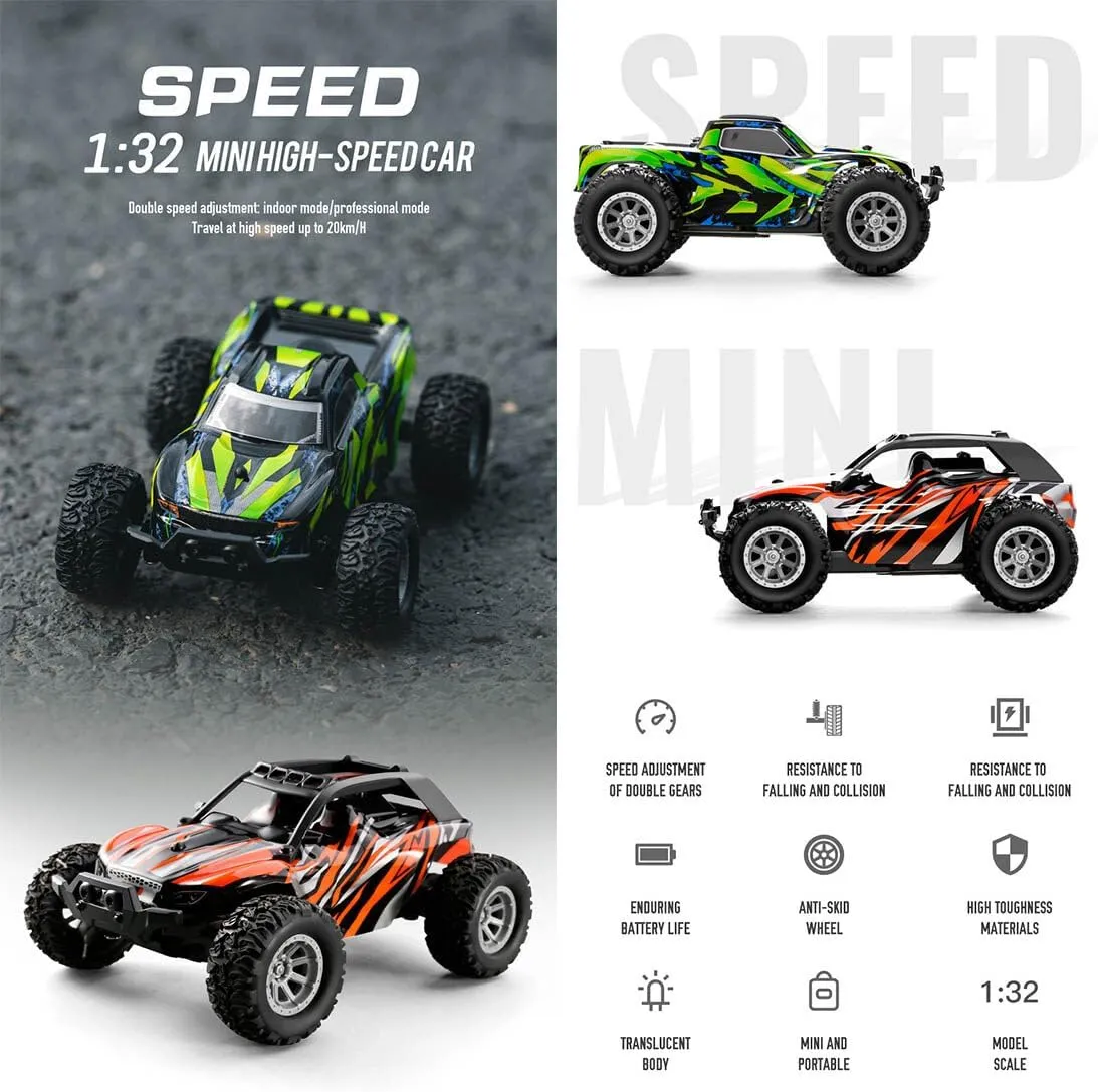 S658 1/32 Scale Off-Road RC Drift Car, 2.4Ghz 4WD Full Proportional Electric RC Off-Road Car with Lights Kit, Surprising Present for Hobbyists - RTR