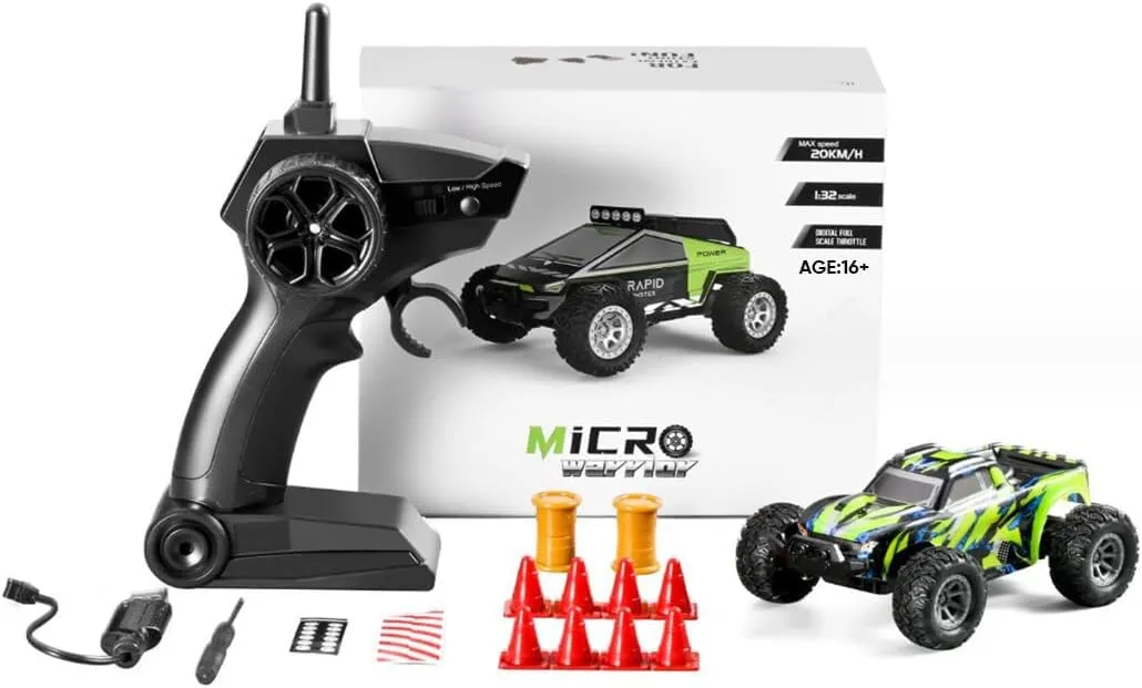 S658 1/32 Scale Off-Road RC Drift Car, 2.4Ghz 4WD Full Proportional Electric RC Off-Road Car with Lights Kit, Surprising Present for Hobbyists - RTR