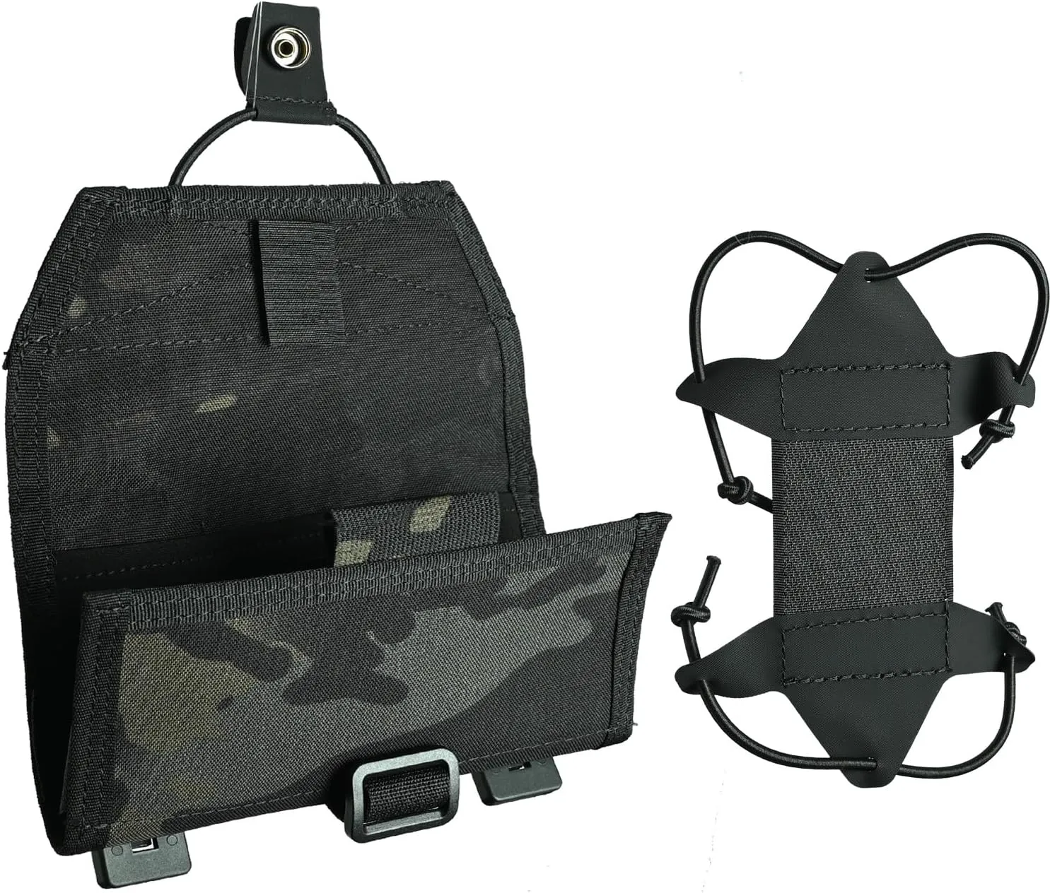 SABADO Tactical Vest Phone Holder,Tactical Phone Pouch,Molle Cell Phone Holster,Small Cell Phone Holder for Chest Rig Horizontal MOLLE/PLAS System Universal Screen Size 4.7''-6.7''