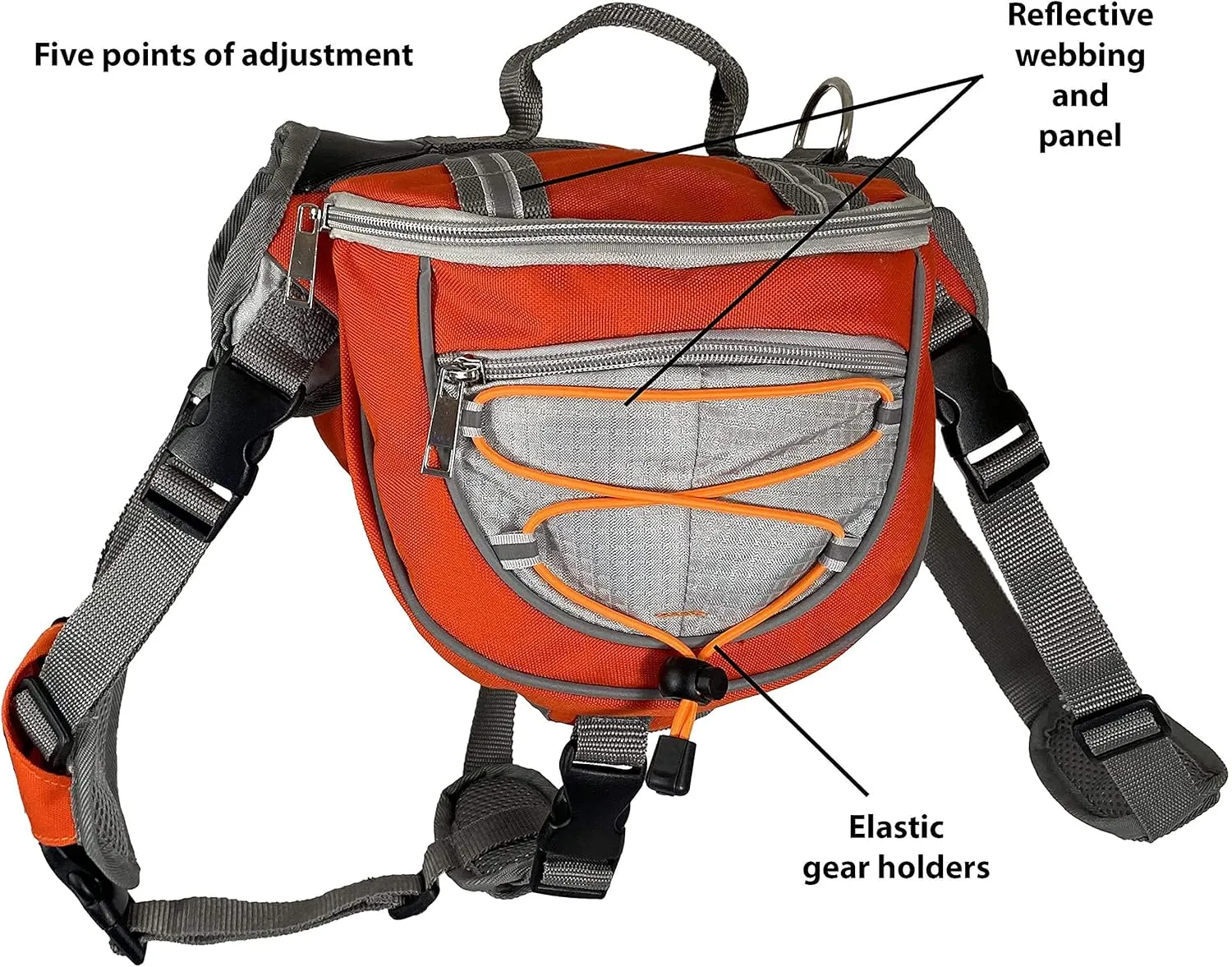 Saddlebag Back Pack & Harness Combo for Dogs 30-100  lbs. Perfect for Travel, Trail Hiking, & Camping. Reflective, Lightweight, & Comfortable. Comes with Two Collapsible Bowls (Large, Blue)