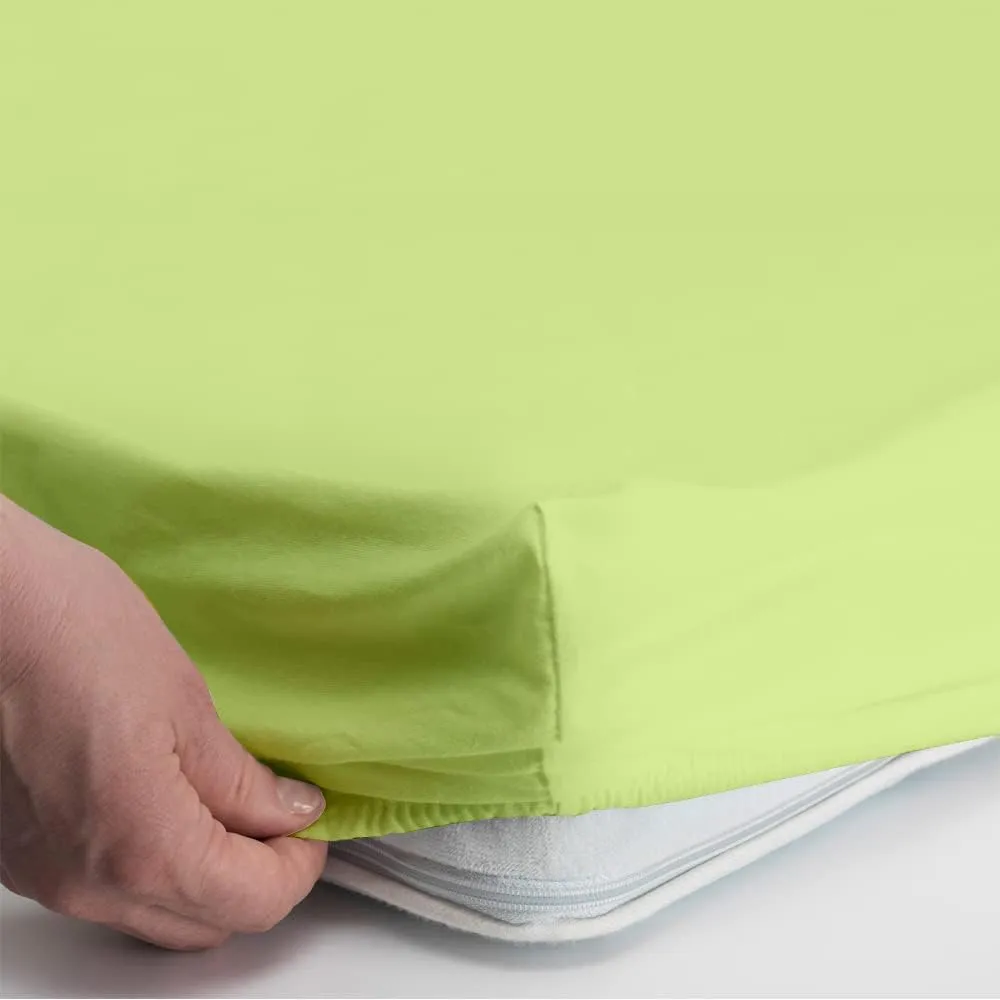 Sage Solid 4-Piece Cot Bed Linen Set - 1 Fitted Sheet 33" x 75", 1 Flat Sheet 64" x 94", 2 Pillow Cases 20" x 30" - Perfect for Folding Guest or Rollaway Beds