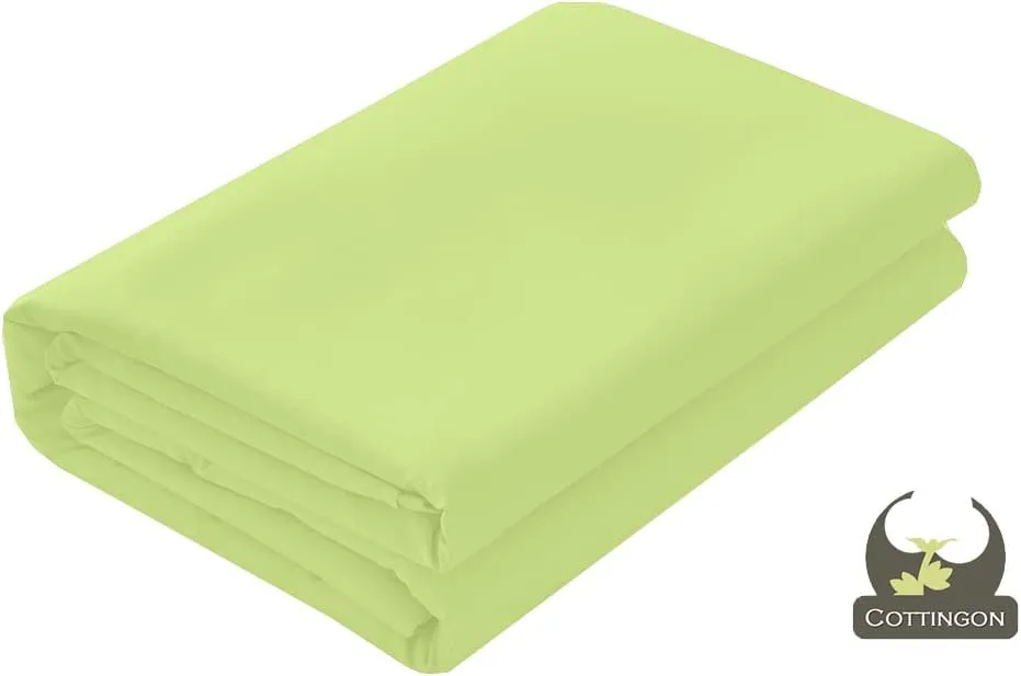 Sage Solid 4-Piece Cot Bed Linen Set - 1 Fitted Sheet 33" x 75", 1 Flat Sheet 64" x 94", 2 Pillow Cases 20" x 30" - Perfect for Folding Guest or Rollaway Beds