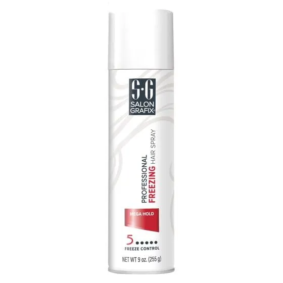 S'alon Gra'fix Professional Mega Hold Freezing Hair Spray from_SA.GR., Unisex, 9 oz (pack of 1)