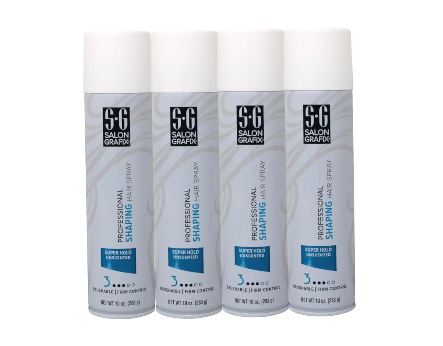 Salon Grafix Professional Shaping Hair Spray, Super Hold Unscented, 10 oz (Pack of 4)