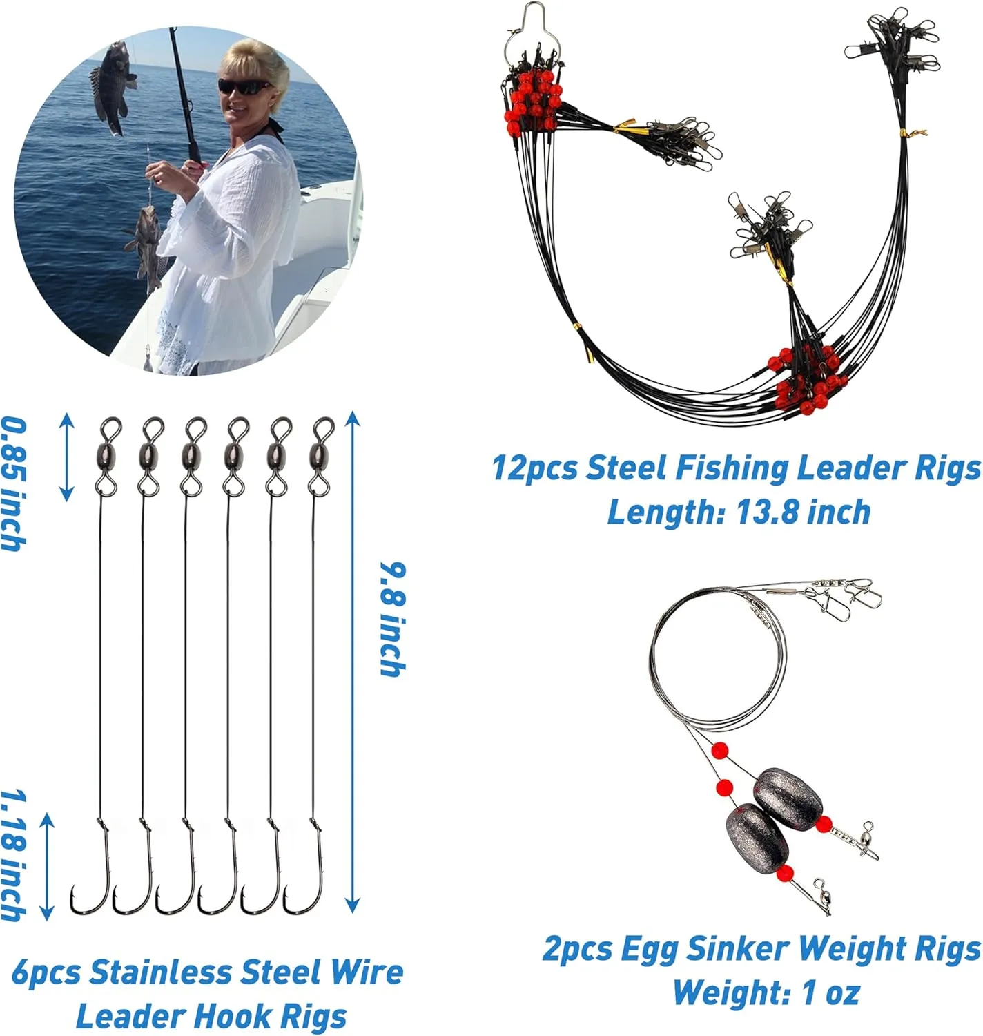Saltwater Fishing Gear, 180pcs Saltwater Surf Fishing Tackle Kit Fishing Bait Rigs Saltwater Fishing Lures Spoon Fishing Hooks Pyramid Sinker Leaders Swivel Slip Bobbers Various Accessories