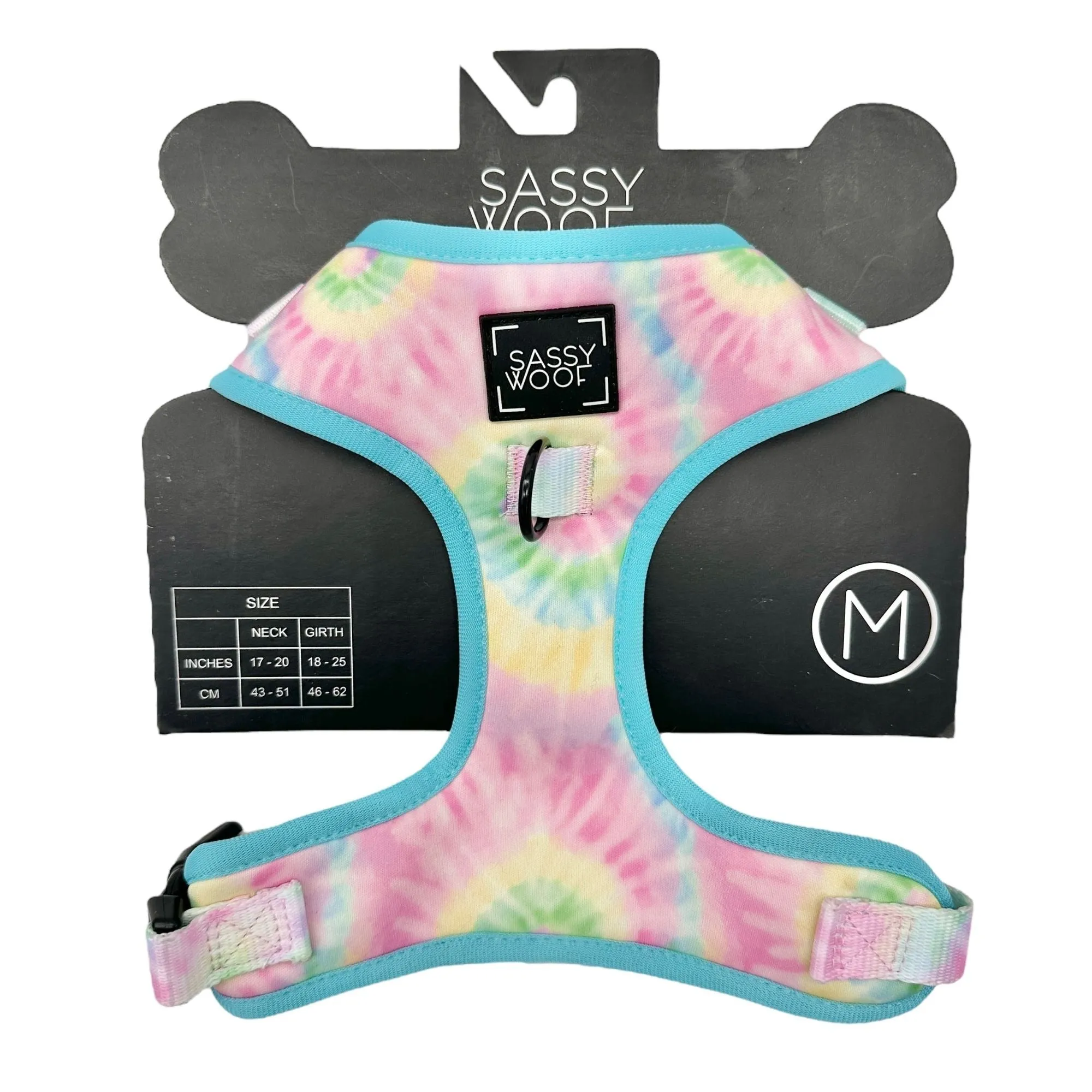 Sassy Woof Adjustable Dog Harness Medium Tie-Dye Print Neoprene and Mesh