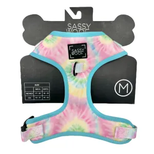 Sassy Woof Adjustable Dog Harness Medium Tie-Dye Print Neoprene and Mesh