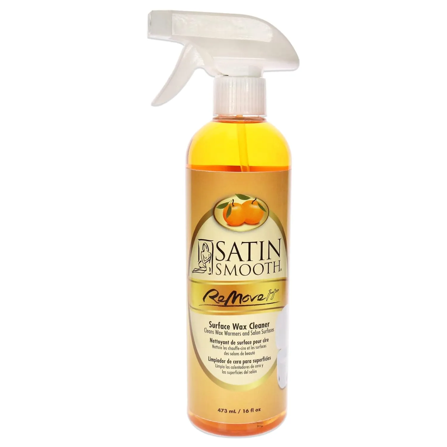 SATIN SMOOTH Remove It Surface Wax Cleaner – Citrus-Scented Spray Wax Remover for Warmers & Surfaces, 16 fl oz
