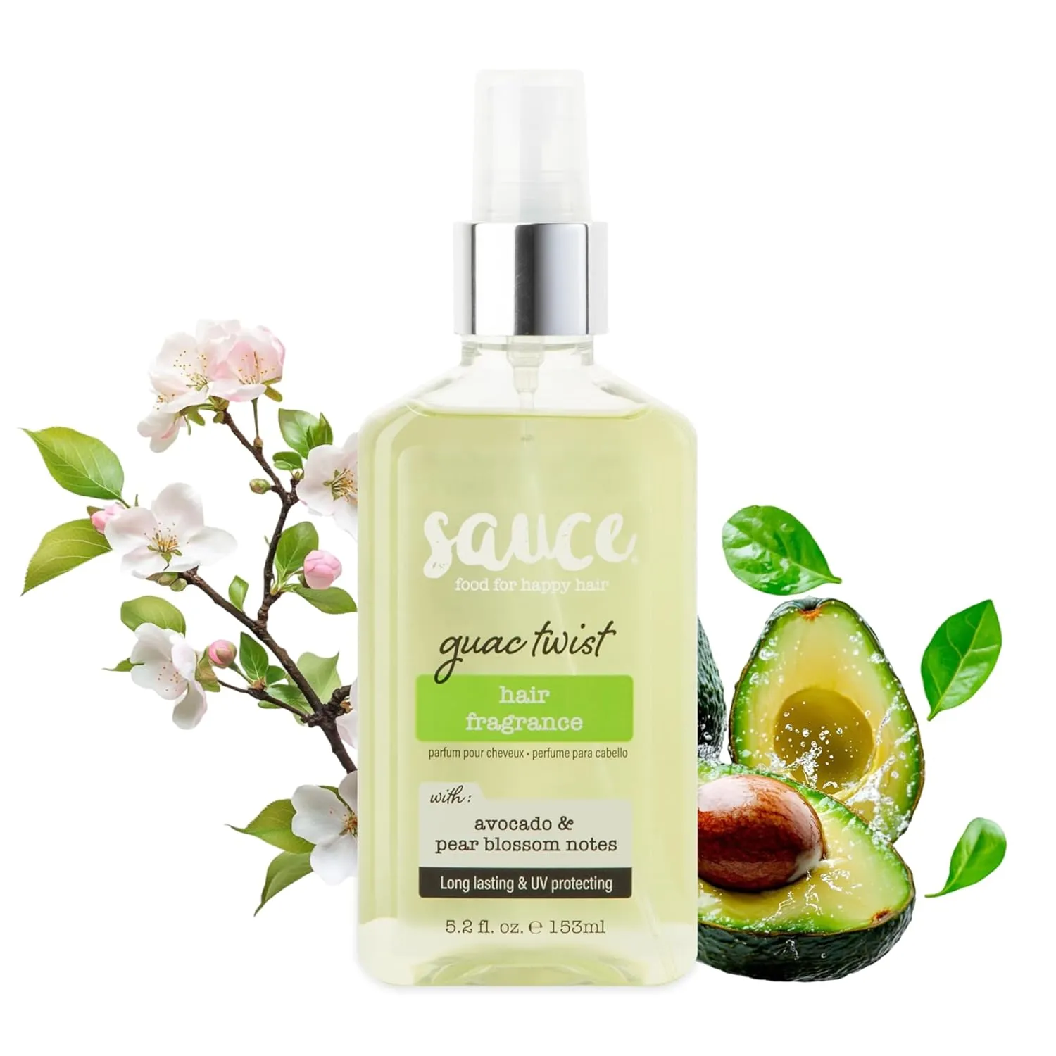 SAUCE BEAUTY Guac Twist Hair Fragrance, 5.2 Oz, Long-Lasting with Avocado Oil and Pear Blossom Notes, UV Protection, Lightweight, Suitable for Everyday Use