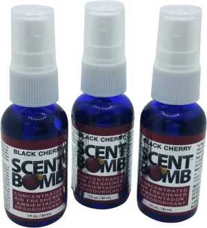 Scent Bomb Air Freshener Spray, 100% Oil Based Concentrated Air Freshener, Air Freshener Spray for Car, Room, Bathroom and Odor Eliminator (Black Cherry, 3 Packs)