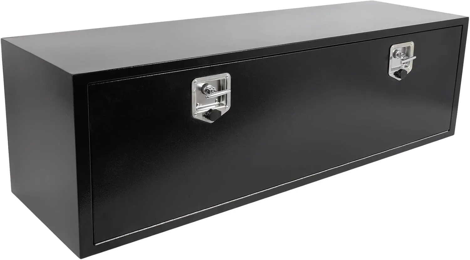 SCITOO 60-Inch Black Heavy Duty Iron Truck Bed Tool Box For Pick Up Truck Bed RV Trailer Tool Box With Lock and Keys For Rectangle Plate Waterproof Underbody Toolboxes