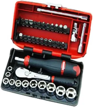 SCMT12120 1/4 Inch Drive Nano Socket Set Metric/AF in BMC 38 Piece Set