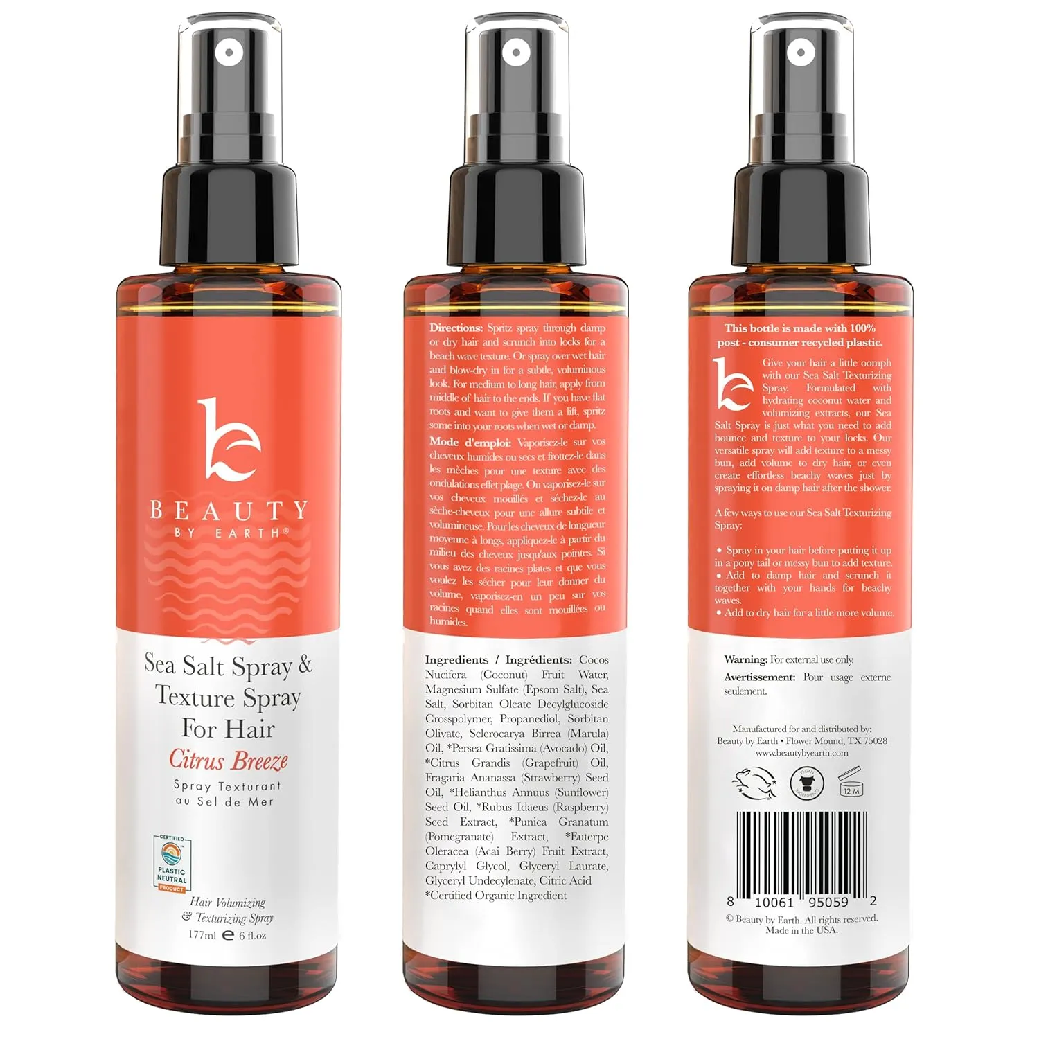 Sea Salt Spray for Hair - Texture Hair Spray for Men & Women, Seasalt Water for Beach Waves