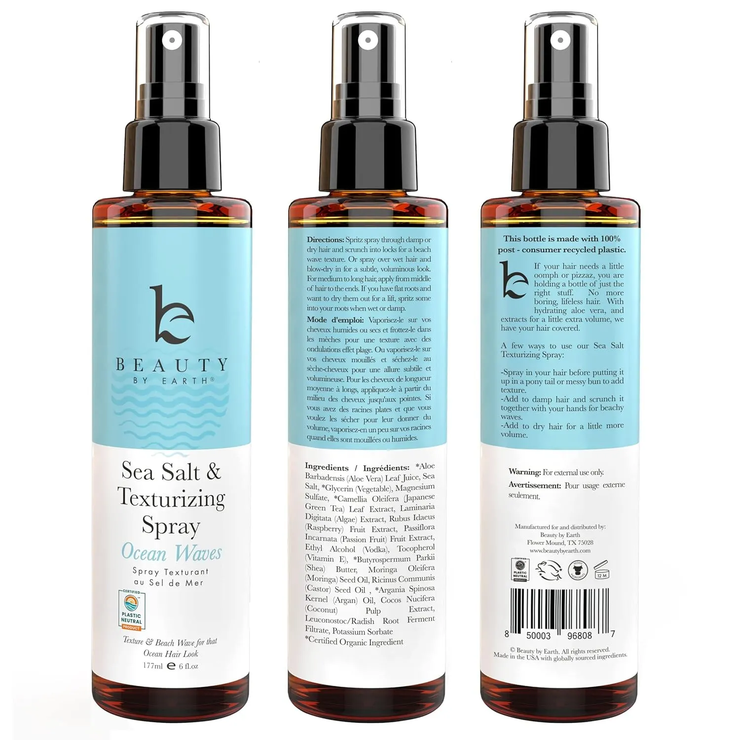 Sea Salt Spray for Hair - Texture Hair Spray for Men & Women, Seasalt Water for Beach Waves