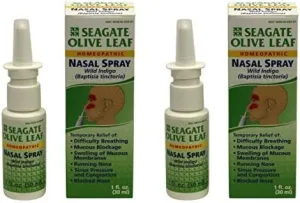 Seagate Products Homeopathic Olive Leaf Nasal Spray 1 oz Bottle, 2 Pack, 1 Fl Oz (Pack of 2)