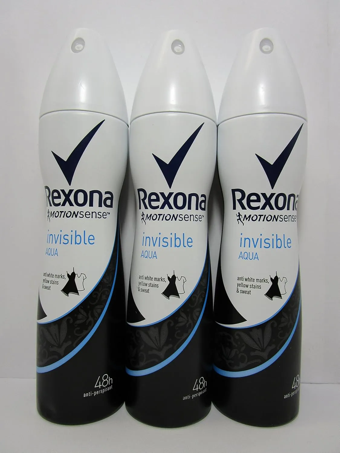 Set of 3 Rexona Invisible Aqua Deodorant Antiperspirant Spray Women 150 Ml / 5.07 Oz