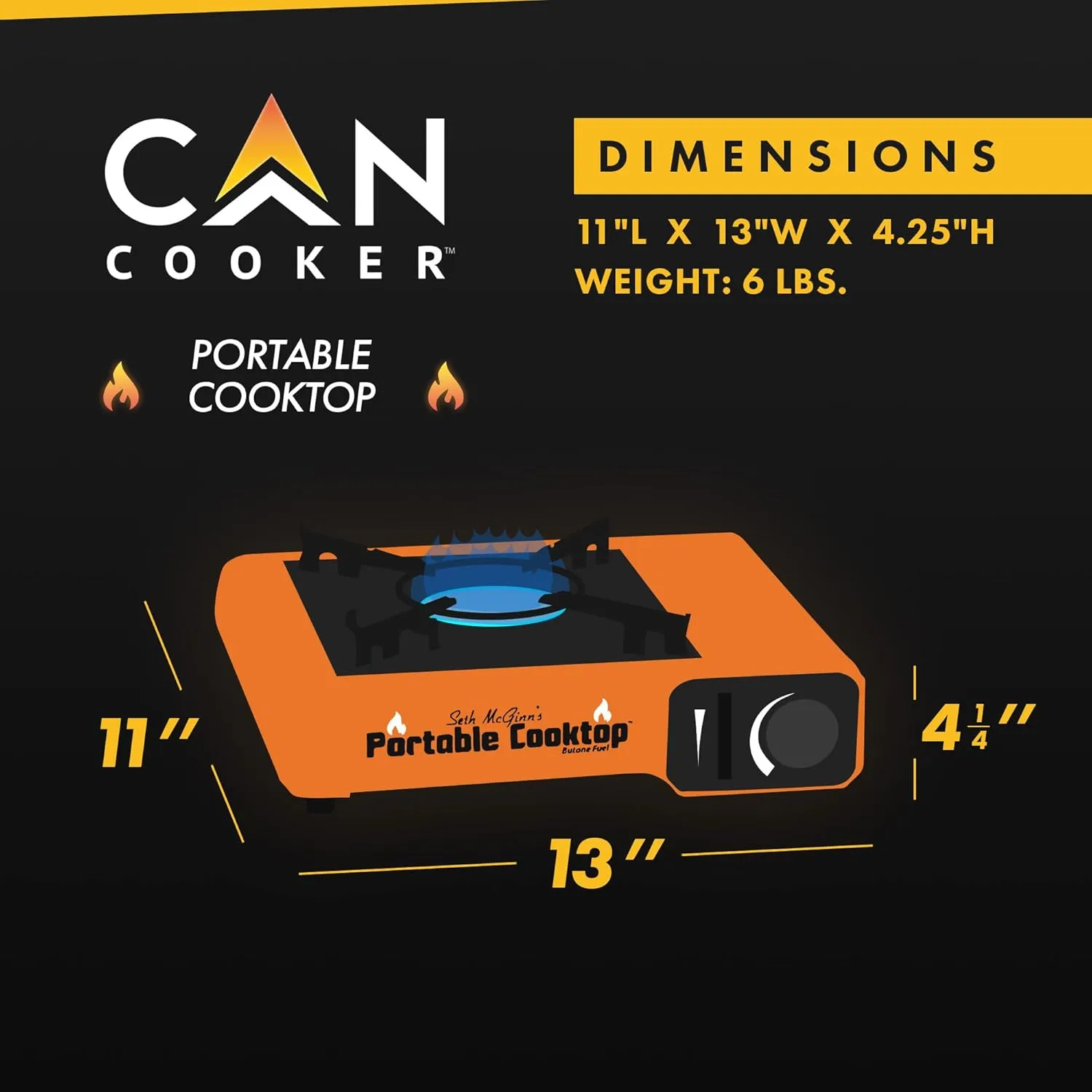 Seth McGinn's CanCooker Portable Cooktop - Butane Single Burner Stove with Carrying Case & Electronic Ignition - CSA Certified Outdoor Cooking Equipment for Camping, Hunting & Tailgating - 2 Pack