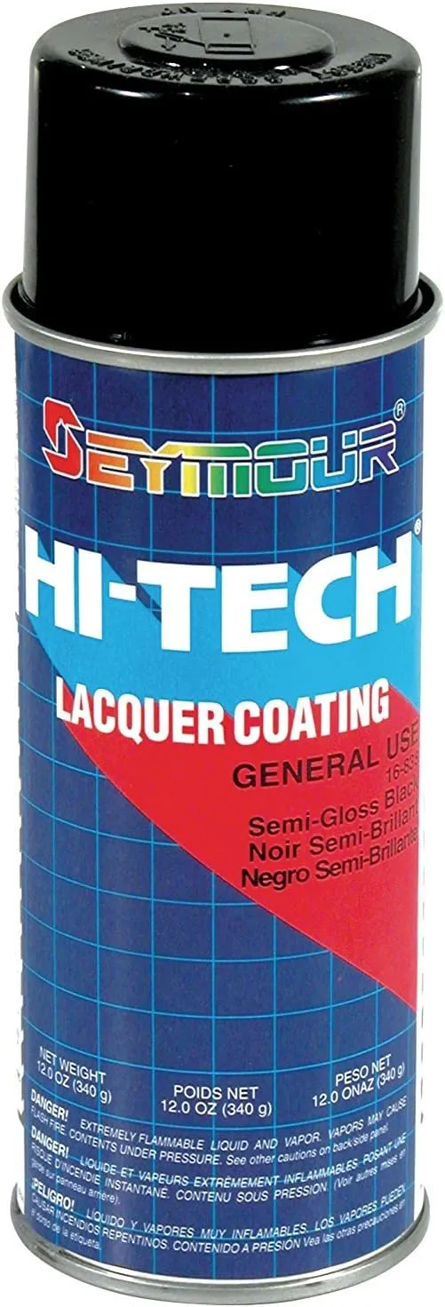 Seymour 16-838 Hi-Tech Lacquers Spray Paint, Semi-Gloss Black