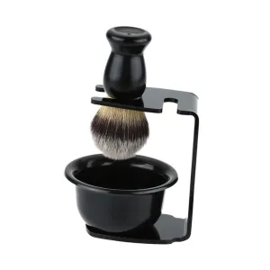 Shaving Brush and Bowl Kit Stand for Razor Plastic Brush Set Easy to Clean Compact for Home