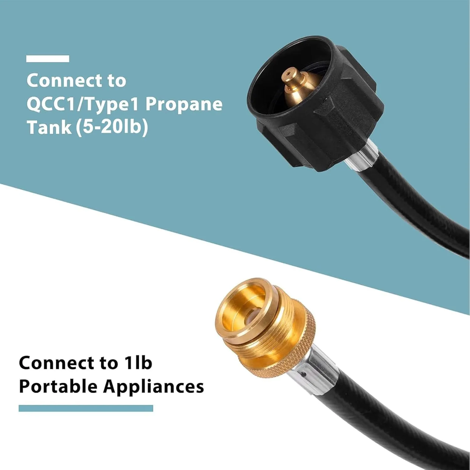 SHINESTAR Propane Adapter Hose, 12FT Propane Hose for Mr. Heater Buddy Heater, Blackstone Tabletop Griddle, Portable Propane Camping Stove and More, Connects to 5-40 lb Propane Tank