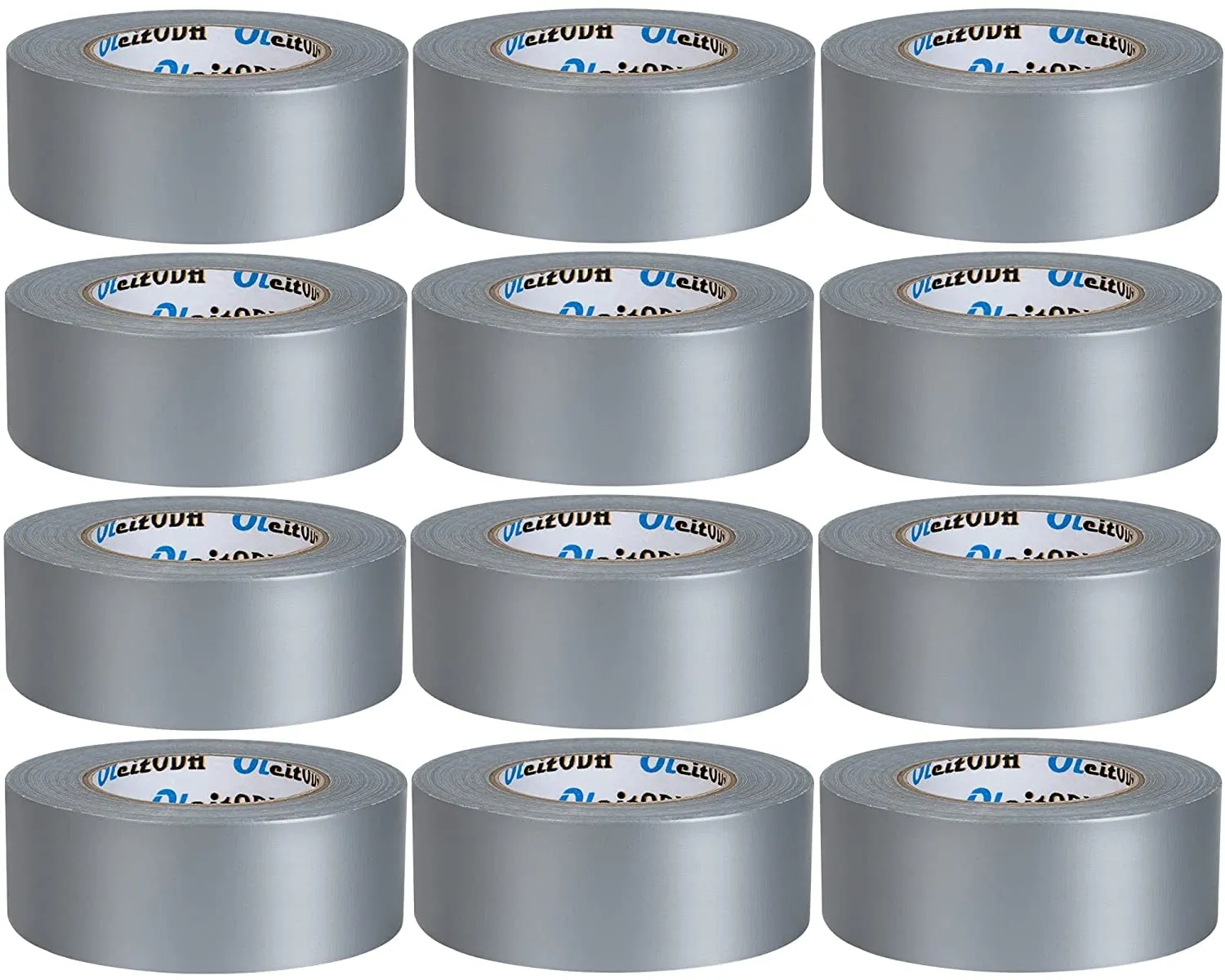 Silver Heavy Duty Duct Tape Bulk 12 Pack -2 inch 60 Yards Each,Strong No Residue, All-Weather, Tear by Hand, Waterproof Gray Tape for Indoor Outdoor Use,Multi Purpose Home Repair