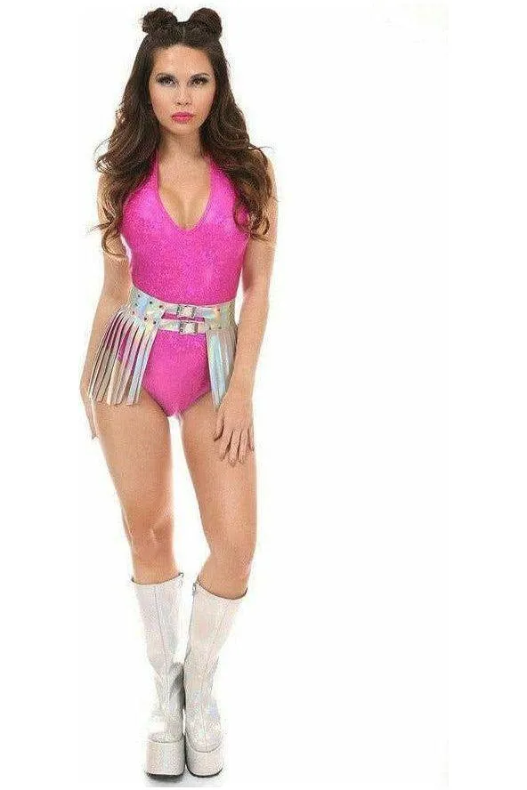 Silver Hologram Fringe Mini Skirt