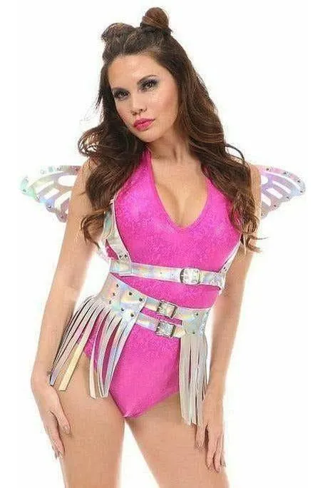 Silver Hologram Fringe Mini Skirt