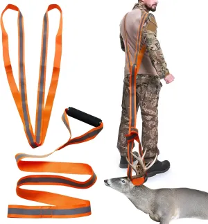 SIPZZR Deer Drag Strap,Crossed Flexibly Moved Shoulder Deer Drag Harness and Rope with Reflective Strips Heavy Duty,Special Hunting Gifts for Men-Deer Pull Strap