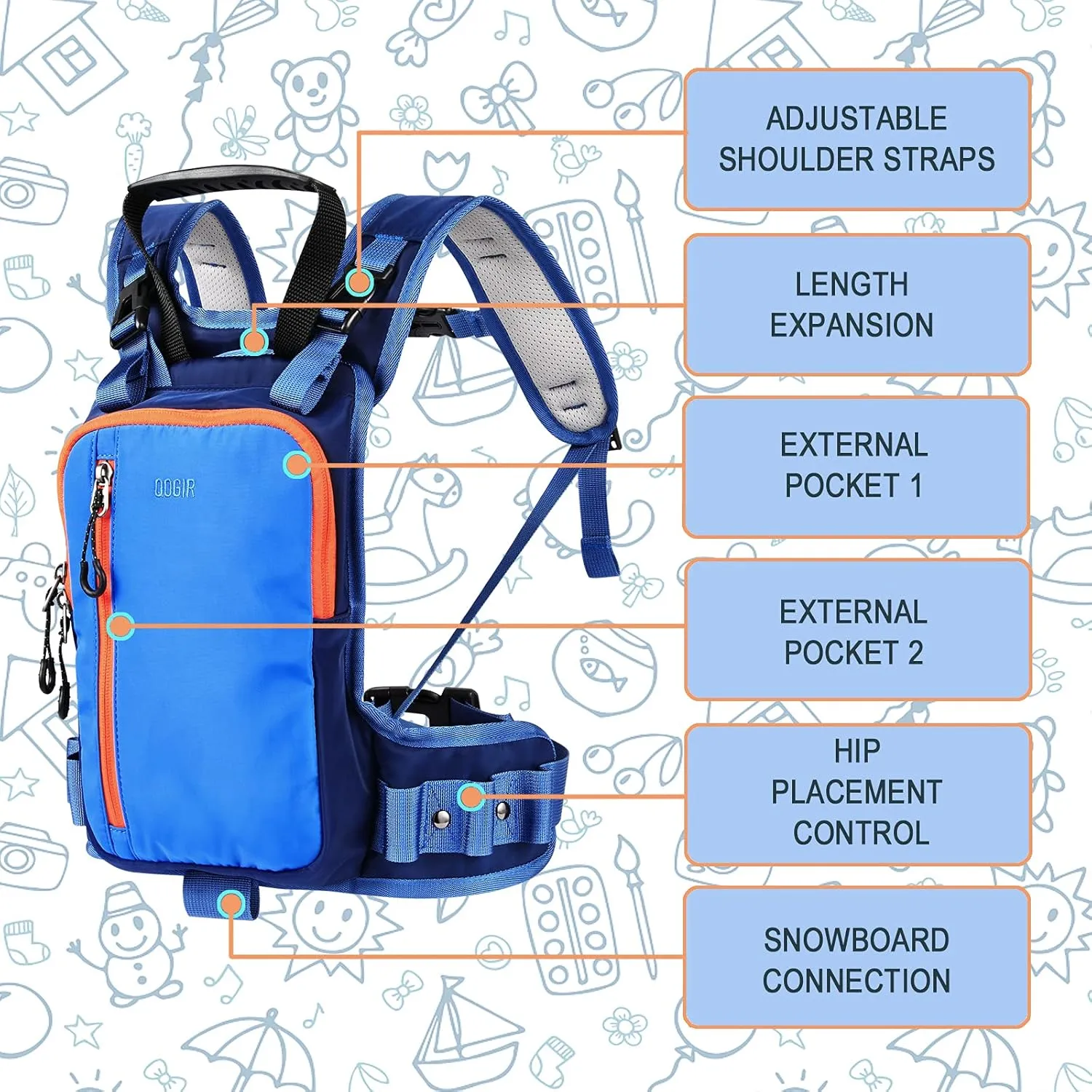 Ski Harness for Kids, Adjustable Ski and Snowboard Harness Trainer, Teach Your Child The Speed Control of Skiing