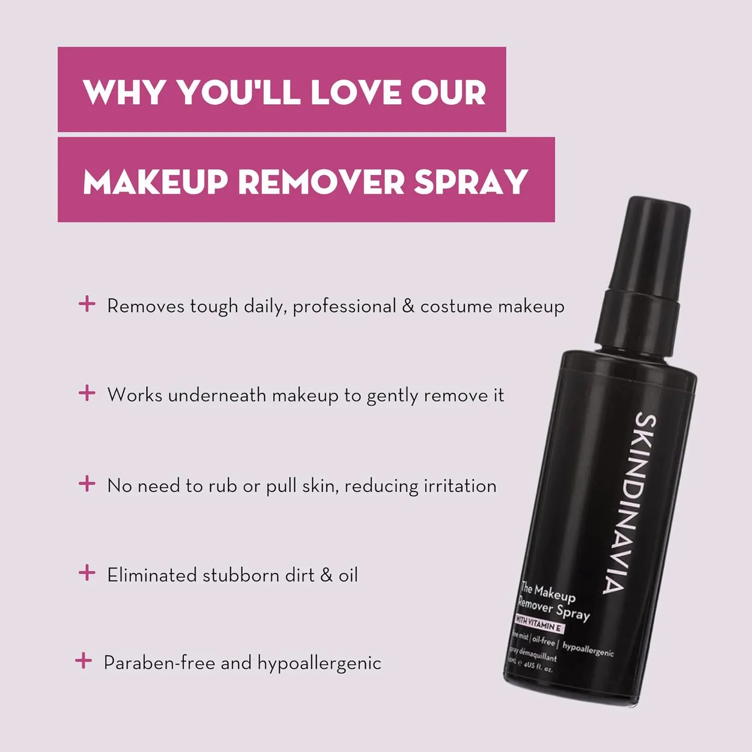 Skindinavia Makeup Primer   Finishing   Makeup Remover Spray, Hydrating Spray, Pore Minimizing Primer Mist, Long Lasting, Waterproof Mist, Hypoallergenic Cleansing Mist, (3 x 4 Fl. Oz.)