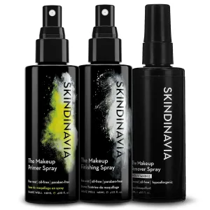 Skindinavia Makeup Primer   Finishing   Makeup Remover Spray, Hydrating Spray, Pore Minimizing Primer Mist, Long Lasting, Waterproof Mist, Hypoallergenic Cleansing Mist, (3 x 4 Fl. Oz.)