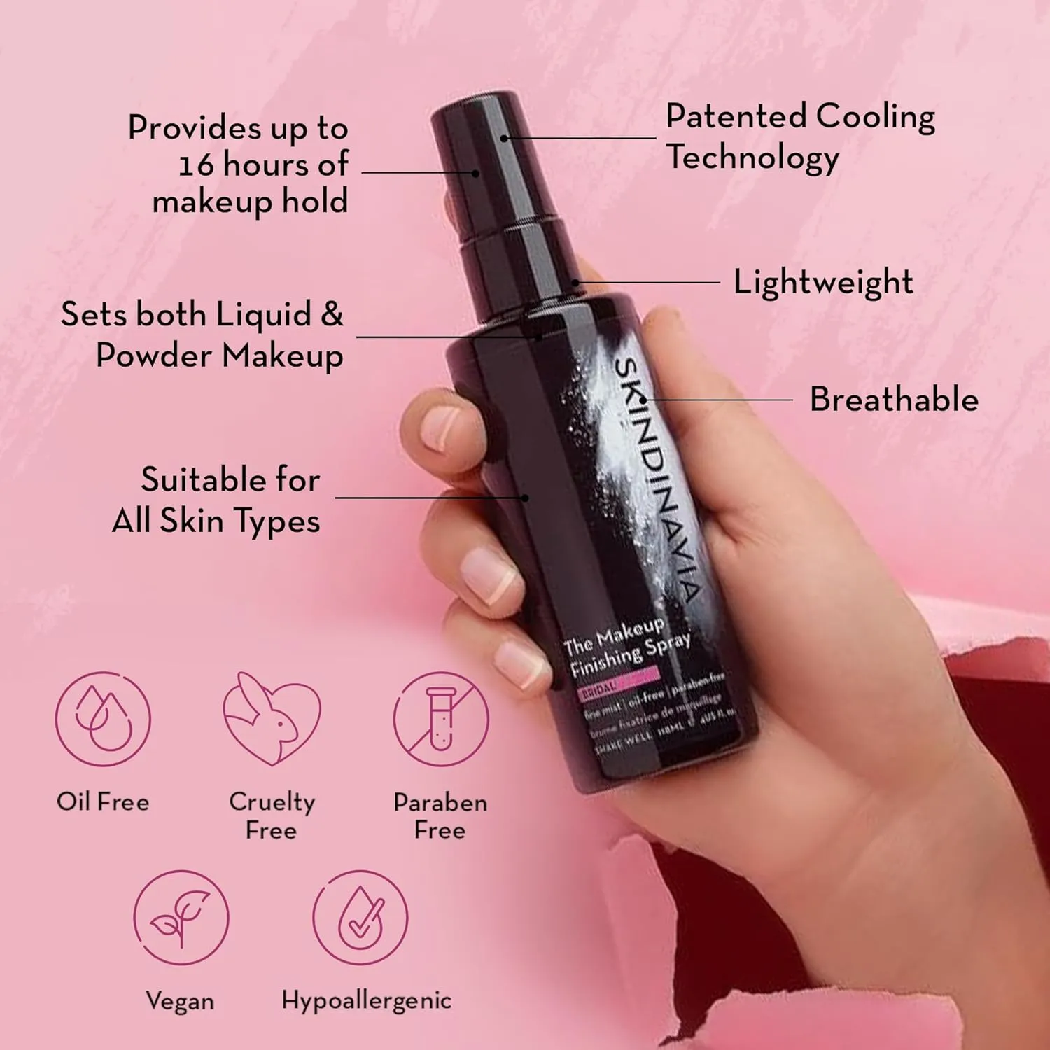 Skindinavia The Makeup Finishing Spray, Bridal Makeup Setting Spray, All-Day Wear, Long-Lasting Up to 16  Hours, Heat-Resistant & Waterproof, Wedding Day, Bridal Shower Gift, 8.0 Oz