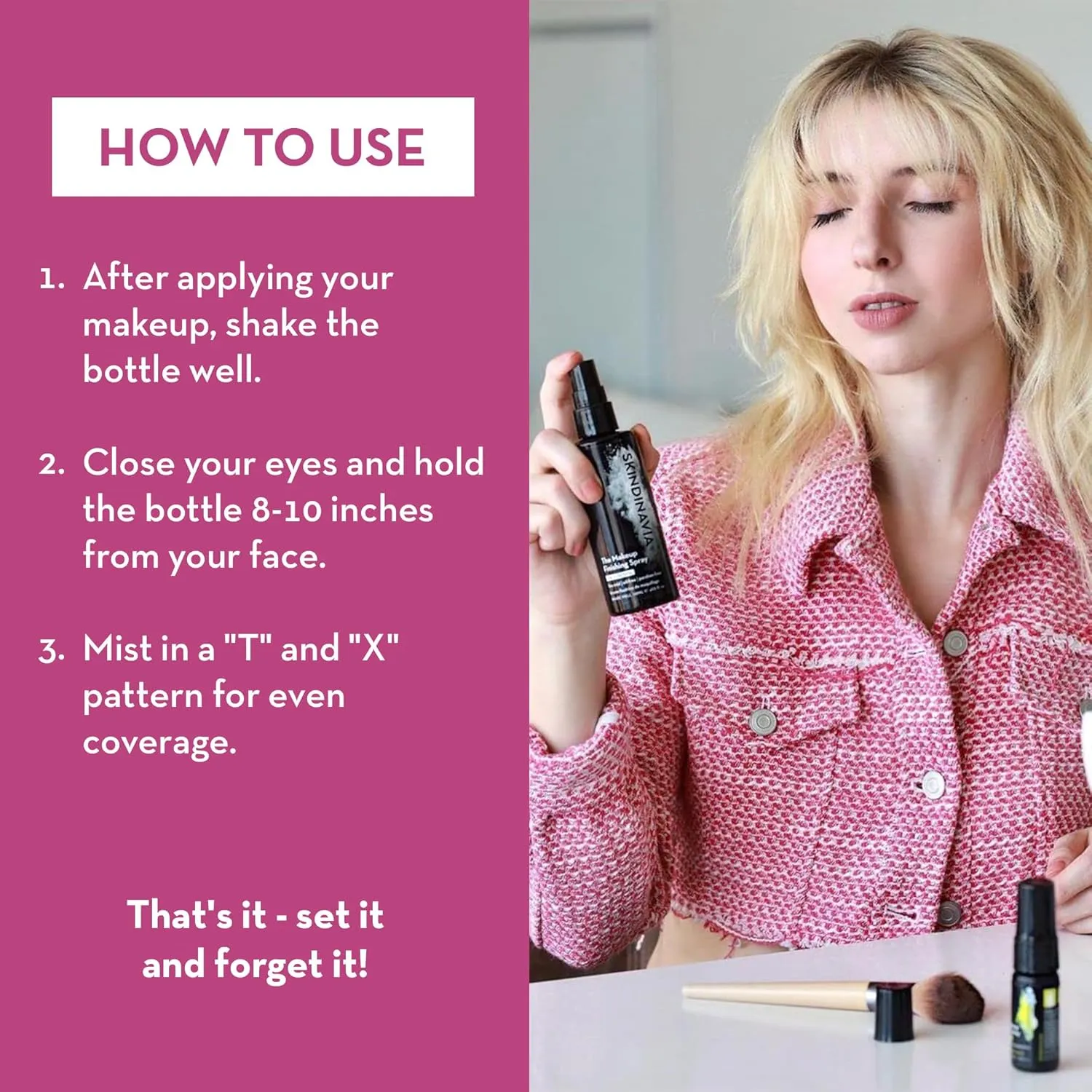 Skindinavia The Makeup Finishing Spray, Bridal Makeup Setting Spray, All-Day Wear, Long-Lasting Up to 16  Hours, Heat-Resistant & Waterproof, Wedding Day, Bridal Shower Gift, 8.0 Oz