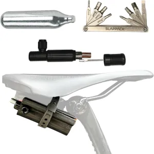 SLAPPACK - Compact Bicycle Saddle and Seat Bag, 11 in 1 Bike Tool Repair kit for Adult Bikes, Bike Bag Under Seat Cycling Accessories Storage Pouch for Mountain and Road Bike.