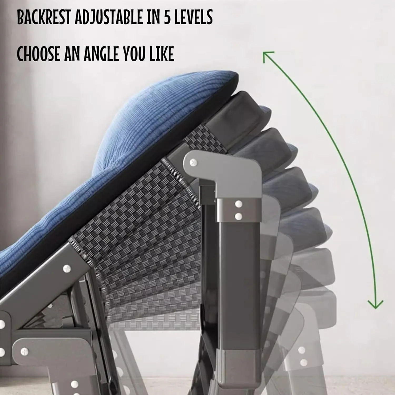 Sleeping Cots for Adults, 5Position Folding Chaise Lounge Chairs Outdoor, Folding Camping Cot, Folding Cot Camping Cot for Adults Portable Folding Outdoor
