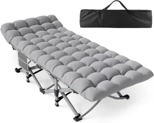 Slendor Folding Camping Cot for Adults with Mattress,Max Load 800lbs Cots for Sleeping Camp Cots for Adults Kids Teenage Portable Travel Camp Cot Bed Mattress for Home Office Beach Garden Tent