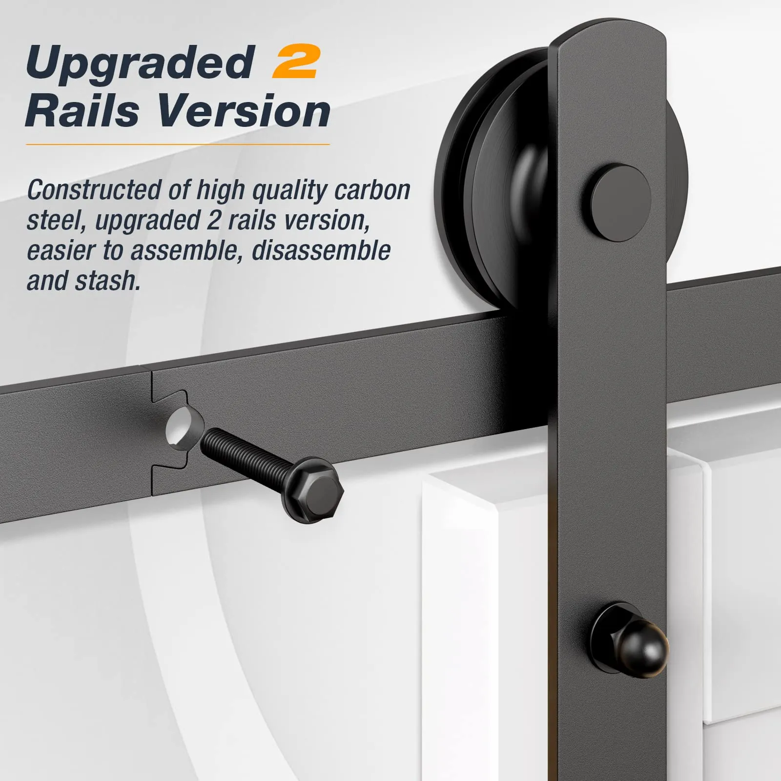 Sliding Barn Door Hardware Kit Heavy Duty 1.5M Single Damper Track Rail Roller System