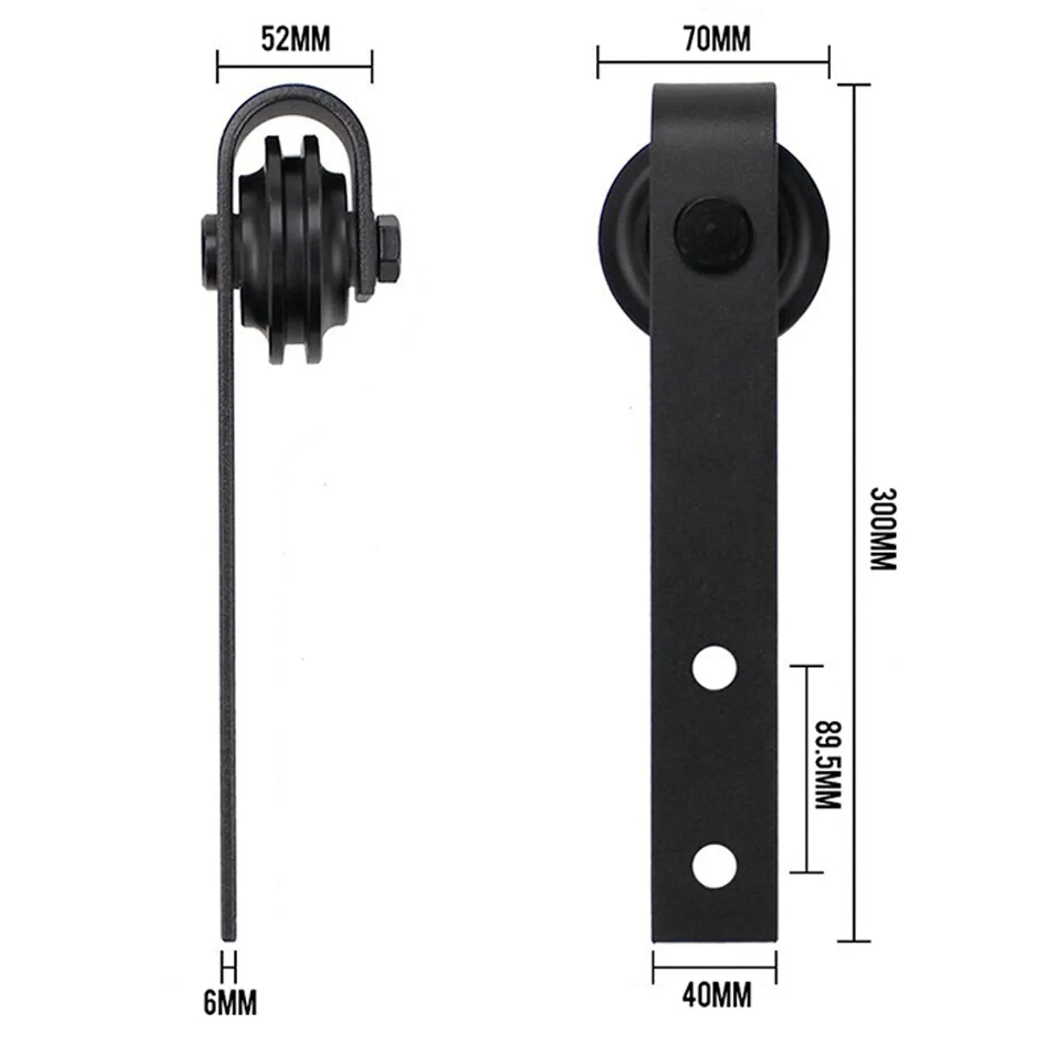 Sliding Barn Door Hardware Kit Heavy Duty 1.5M Single Damper Track Rail Roller System