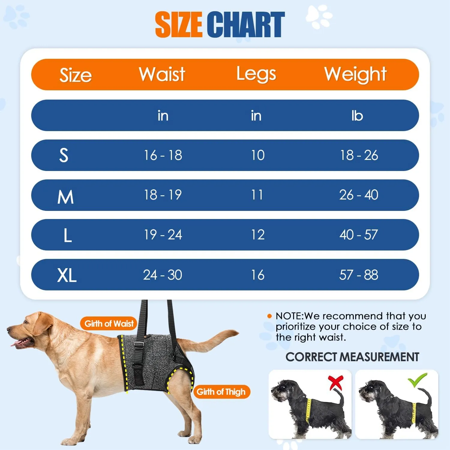 SlowTon Dog Lift Harness - Adjustable Dog Sling for Medium Large Dogs, Hind Leg Support to Help Rehabilitate, Soft Padded Dog Support Harness for Elderly, Injured, Arthritic, Disabled Dogs, XL