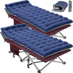 Slsy Folding Camping Cot for Adults with Mattress, Portable Sleeping Cots, Camp Bed with Carry Bag for Outdoor Travel, Beach, Hiking