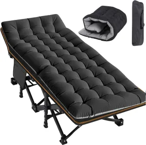 Slsy Oversized XXL Camping Cot for Adults with Mattress, Portable Sleeping Cots, Camp Bed with Carry Bag for Outdoor Travel, Beach, Hiking