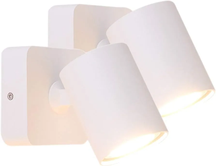 SLUCE Bedside Reading Mounted LED Wall Lamp Fixture Indoor Ceiling Spotlight Adjustable Wall Sconce Rotatable White GU10 (2PACK)
