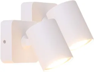 SLUCE Bedside Reading Mounted LED Wall Lamp Fixture Indoor Ceiling Spotlight Adjustable Wall Sconce Rotatable White GU10 (2PACK)