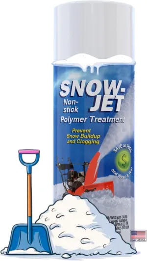 Snow Jet Snowblower Non-Stick Spray - 11 oz Aerosol Cans - Made in USA - Works on Metal & Plastic - Polymer Coating - Easy to Apply, Long Lasting- Works on Plows and Shovels ~